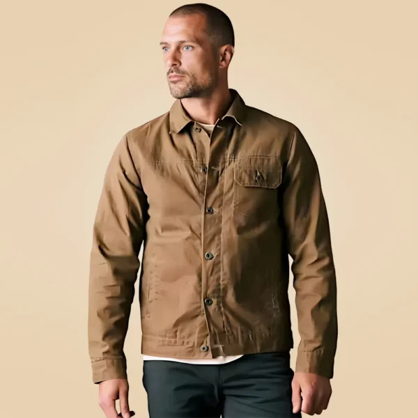 Flint and Tinder Men’s Flannel-Lined Waxed Trucker Jacket
