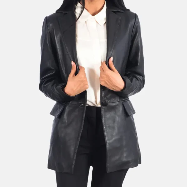 Marilyn Black Leather Blazer