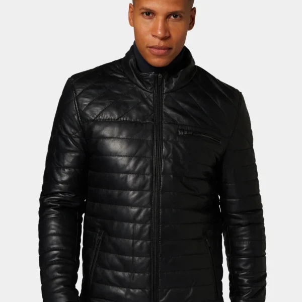 Classic Black Quilted Leather Jacket