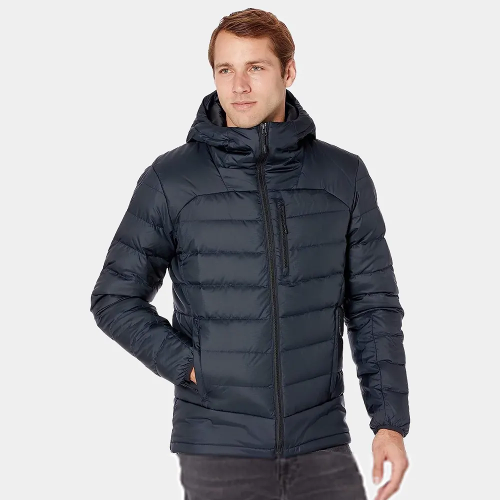 Mens Classy Black Hooded Puffer Jacket