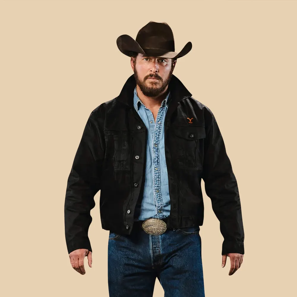 Yellowstone Rip Wheeler Black Suede Leather Jacket Men’s